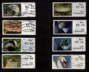 Ireland -  #14276 2014 Post & Go Animals & Sea Creatures set/8 (Off Paper)- Used