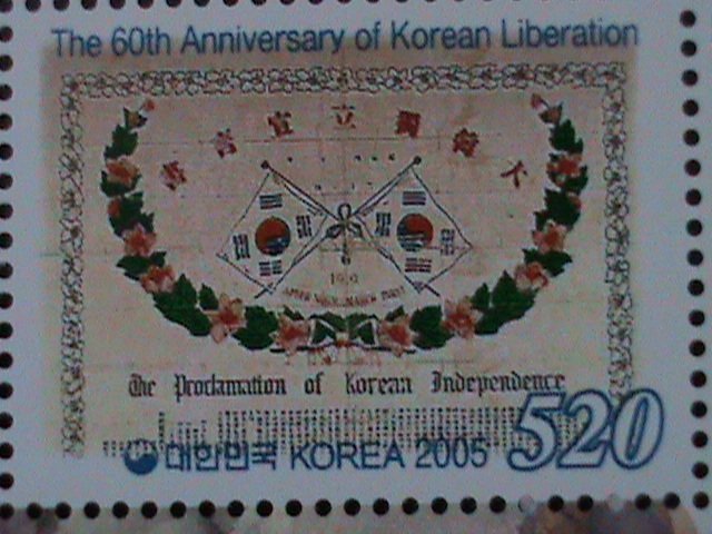 ​KOREA-2005-SC#2204- 60TH ANNIV: KOREA LIBERATION MNH-SHEET VF, HARD TO FIND