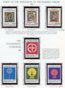 VATICAN CITY 1989  COMPLETE YEAR SET STAMPS MINT NH ON WHITE ACE ALBUM PAGES