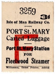 (I.B) Isle of Man Railway : Carted Luggage 3d (Fleetwood Steamer)