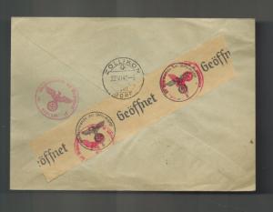 1942 Oslo Norway Censored First Day Cover # 247 to 250 FDC to Switzerland