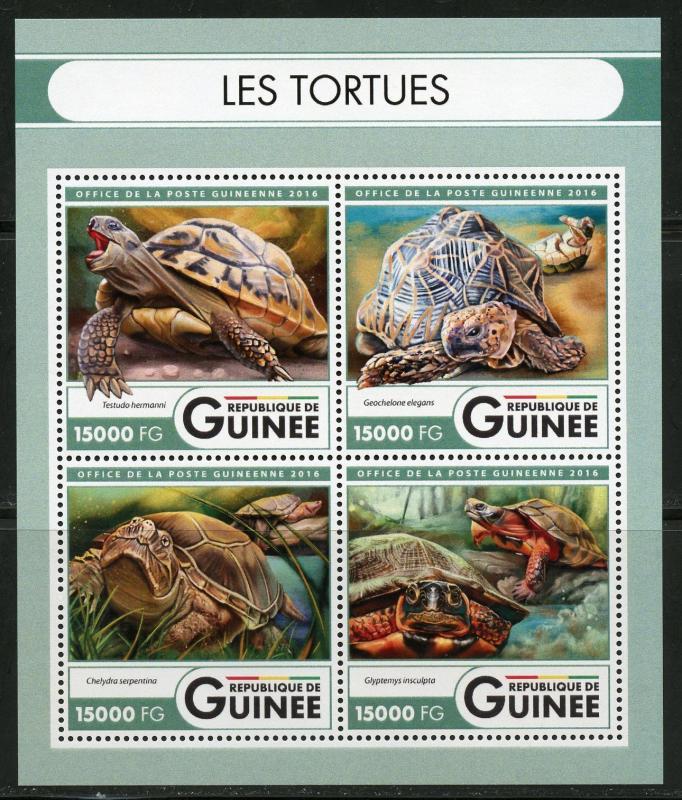 GUINEA 2016 TURTLES  SHEET MINT NH