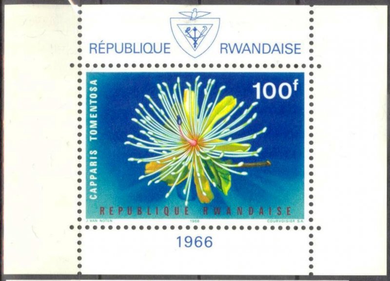 Rwanda 1966 Flowers Blossoms S/S MNH