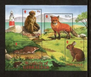 Gibraltar 2002 - Wildlife Animals - Sheet of 4 Stamps - Scott #912a - MNH