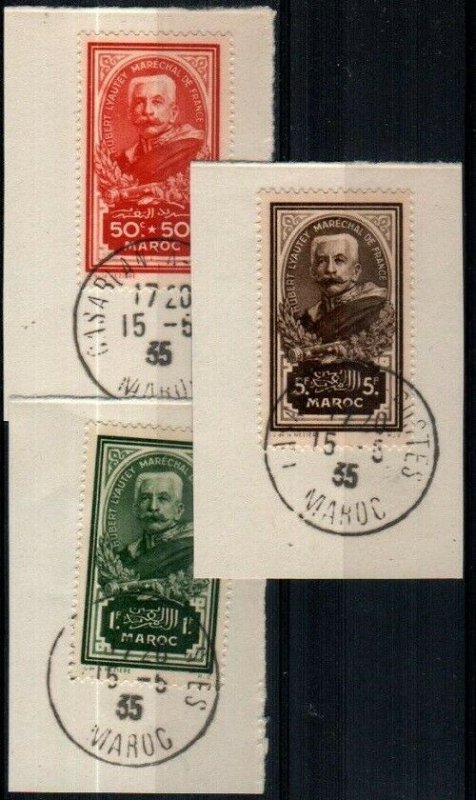 French Morocco Scott B10-12 Used on piece [TG1293]