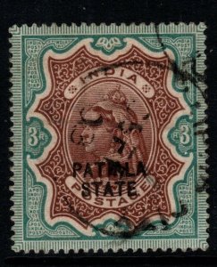 INDIA-PATIALA SG30 1895 3r BROWN & GREEN USED