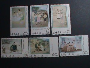 ​KOREA-1976--FAMOUS MODEM KOREAN PAINTINGS  LARGE-CTO-STAMPS VERY FINE