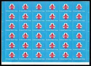 Norway. Scout Labels. St George Scout Group in Norway sheet of 36.