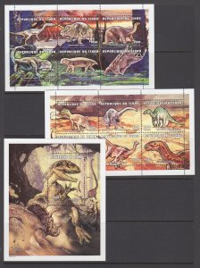 Chad Sc 788c-788E MNH. 1998 Dinosaurs, complete set, fresh, bright, VF+.