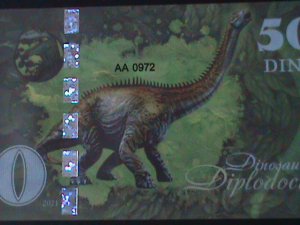 ​SPAIN-2021 DINOSAU-$50 DINO-POLIMER NOTE UNC-COLLECTIBLE-VF PICTORIAL BEAUTIFUL