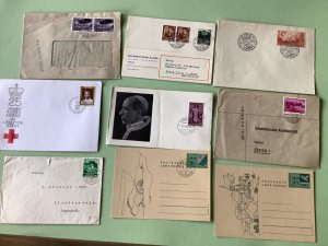Liechtenstein vintage postal stamps covers 9 items Ref A1413