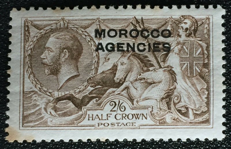 MOROCCO AGENCIES opt GB 1935-37 KGV 2/6 wmk Single Cypher MLH toning M2875