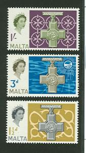 MALTA 1961 Scott 284-286 George Cross Mint NH