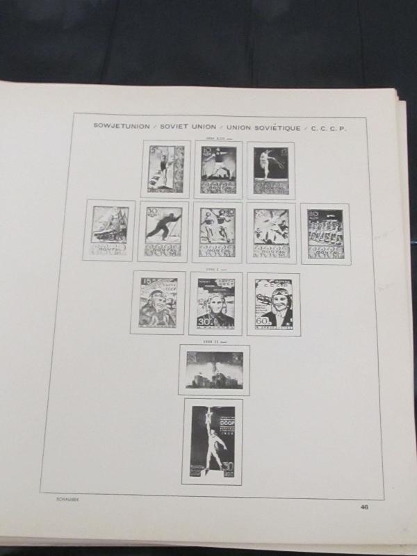 Russia Schaubek Alboums pages used from 1932-1960 (from page #25-#158) + s/s