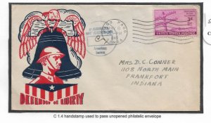 Pago Pago, Samoa to Frankfort, IN 1945 Airmail Samoa Censor h/s (C5160)