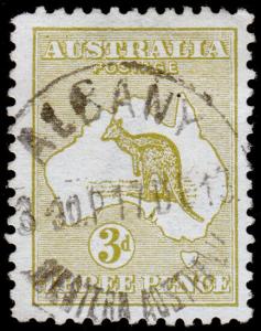 Australia Scott 5, Die I, Olive Bister (1913) Used F-VF, CV $17.50 M