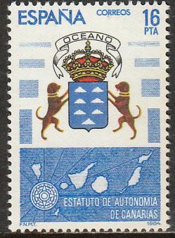 SPAIN 2372, CANARY ISLANDS AUTONOMOUS STATUTE. MINT, NH. F-VF. (173)