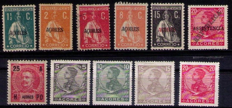 Sc 126-131 Portugal Colony LOT MH Lot 1895/1925 Azores Islands (24 Each) VF