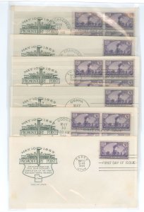 US 922 1944 Complete set Unaddressed envelopes post marked SF, Omaha, Ogden