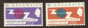 ASCENSION SC# 92-3 F-VF MNH 1965