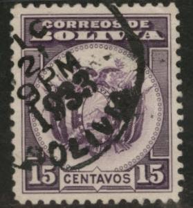 Bolivia Scott 216 used 1933 coat of arms stamp