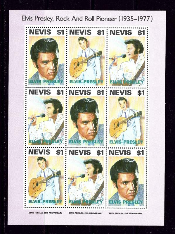 Nevis 776 MNH 1993 Elvis Presley sheet of 9