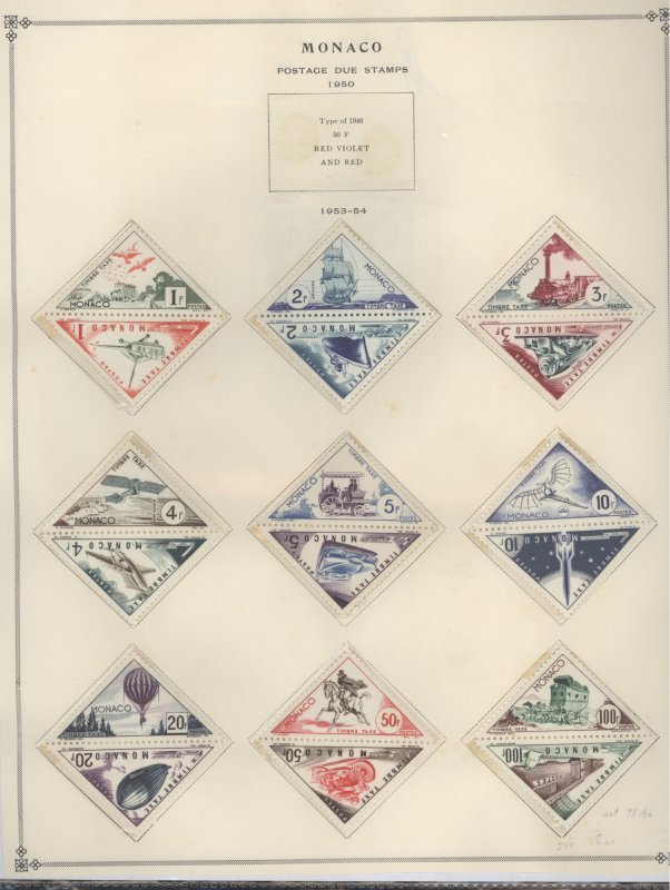 Monaco #J39-J56 Mint (NH) Single (Complete Set)