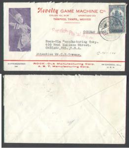 Mexico-illustrated advertising airmail cover to USA-Tampico,