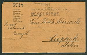 AUSTRIA/HUNGARY, 1915, “Fliegerpost Przemysl”, Flight No. 12, manila card