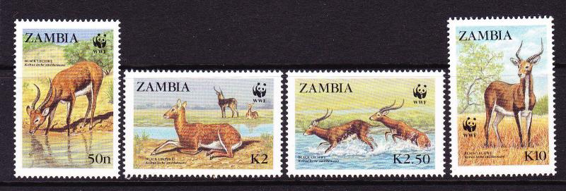 ZAMBIA  1987  W.W.F.  SET 4   MNH