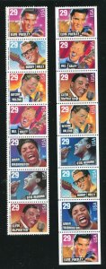 2724-2730, 2731-2737 29¢ American Music Stamp Strips MNH 1993