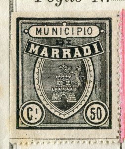 ITALY; 1870s-80s classic Local Post Revenue issue Mint hinged, Marradi