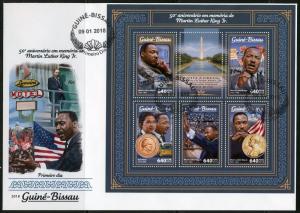 GUINEA BISSAU 2017  50th MEMORIAL ANN OF MARTIN LUTHER KING, Jr. SHEET  FDC