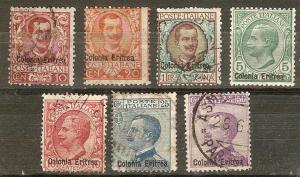 Eritrea 7 Different M/U Avg/VF 1903-16 SCV $9.25