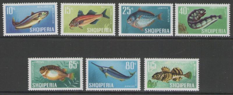 ALBANIA SG1091/7 1967 FISHES MNH