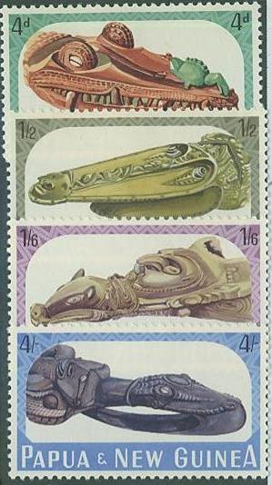 Papua New Guinea SC#199-202 Animal Wood Carvings, set, MH 