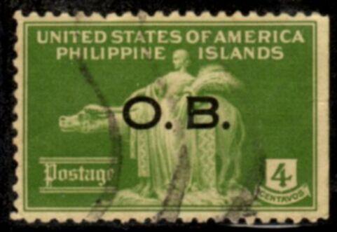 Philippines Stamp #O16 - Carabao (#384) Overprinted O.B.