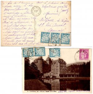 France 40c Peace 1934 Vallouise, Hautes-Alpes PPC (Chateau de Vizille - Facad...