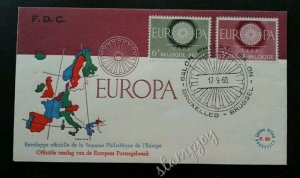 Belgium EUROPA 1960 Map (stamp FDC) *clean