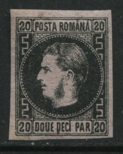 Romania 1866 20 pa black on pink paper mint o.g. hinged