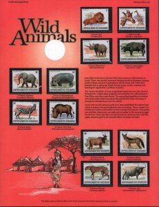 Burundi 589-600 MNH stamps Wild animals on Postal Commemorative Soc. page