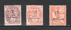 French Morocco #27, 28, 31     F/VF, Unused, Partial Set, CV $5.90  ...  2190009