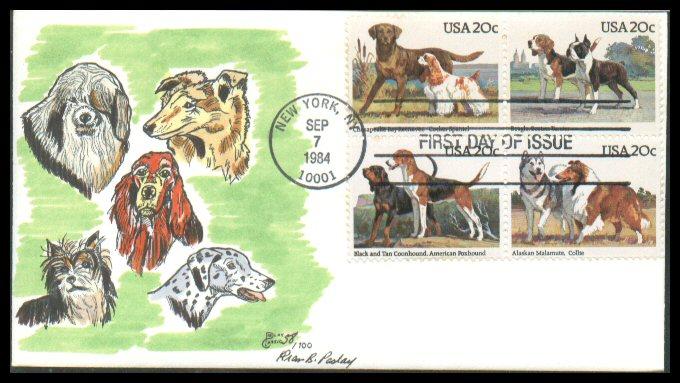 #2098-2101 Dogs Paslay FDC