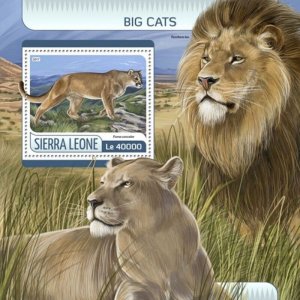 Sierra Leone - 2017 Big Cats on Stamps - Souvenir Sheet - SRL17613b