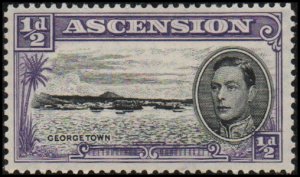 Ascension 40 - Mint-H - 1/2p George Town / George VI (perf 13) (1944)(cv $0.80)