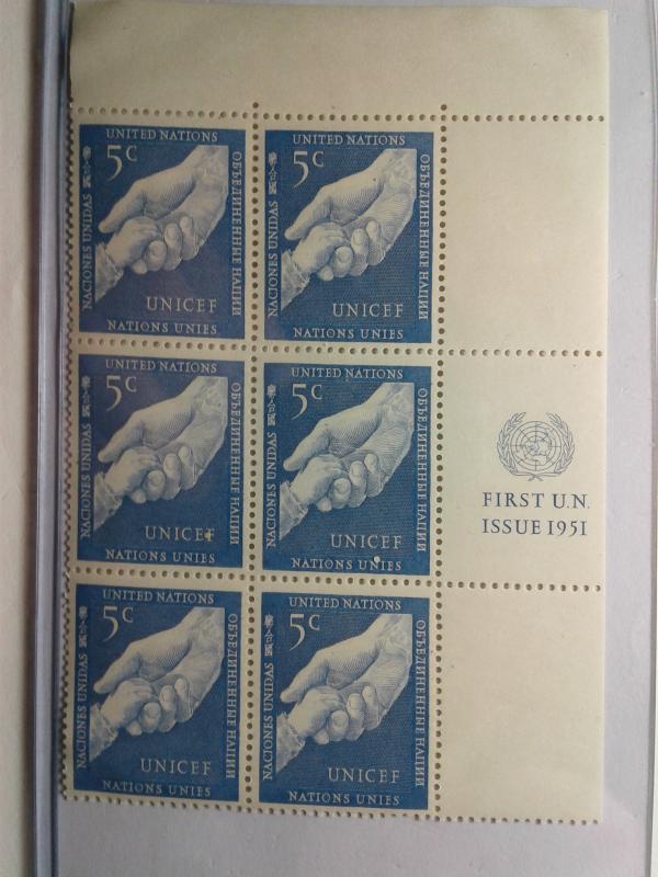 UN CLOSEOUT SALE SCOTT # 5 PLATE BLOCK  OF 6 MNH FIRST ISSUE 1951 GEM