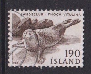 Iceland  #536  used  1980   animals 190a
