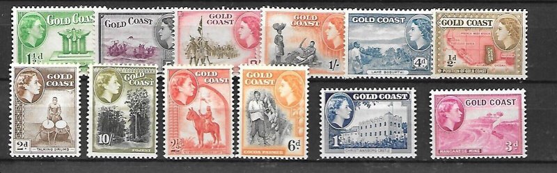 GOLD COAST Sc 148-59 NH ISSUE OF 1952 - LAST SET OF COLONY 