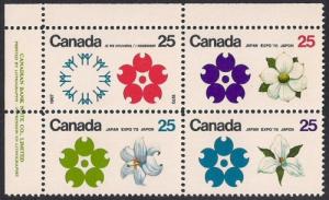 Canada #508-11 25 cent Expo '70, Osaka, Japan mint OG NH XF
