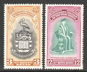 Saint Kitts-Nevis Scott 105/106 - SG92/93, 1961 University Set MH*